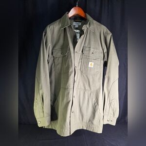 NWT Carhartt Medium Rip Stop Solid Shirt Jacket Army Green